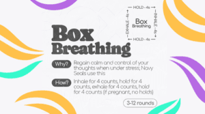 Box breathing. 1 of 12 resources to support you during the holidays.